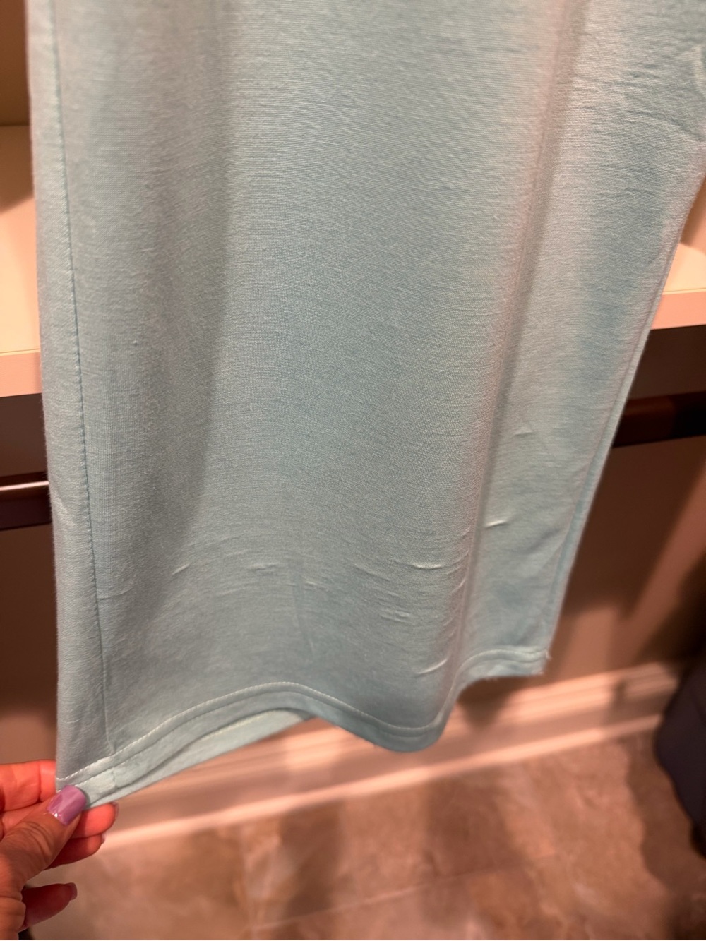 Light Aqua Sleeveless Top & Wide-Leg Lounge Pants Set - Picture 6 of 6